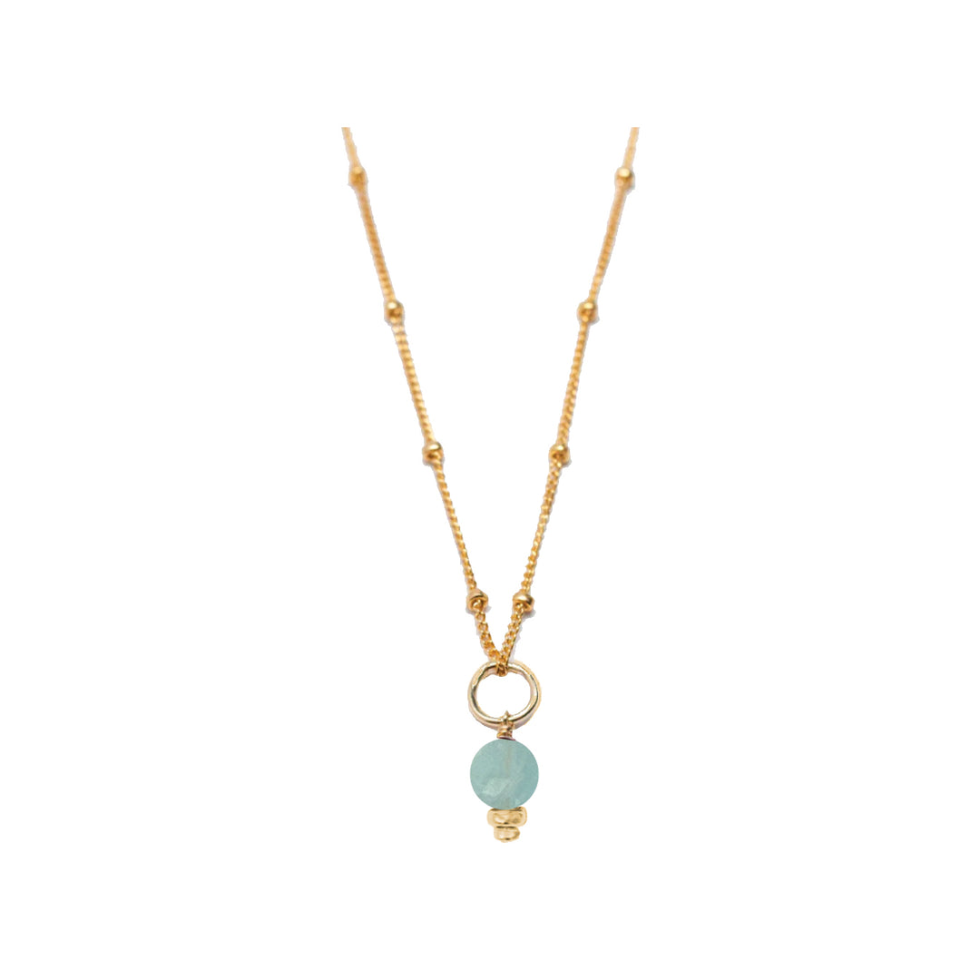 march - aquamarine - charm necklace