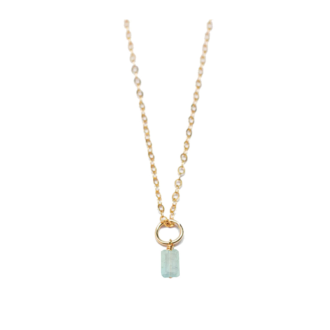 march - aquamarine - charm necklace