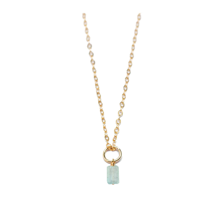 march - aquamarine - charm necklace