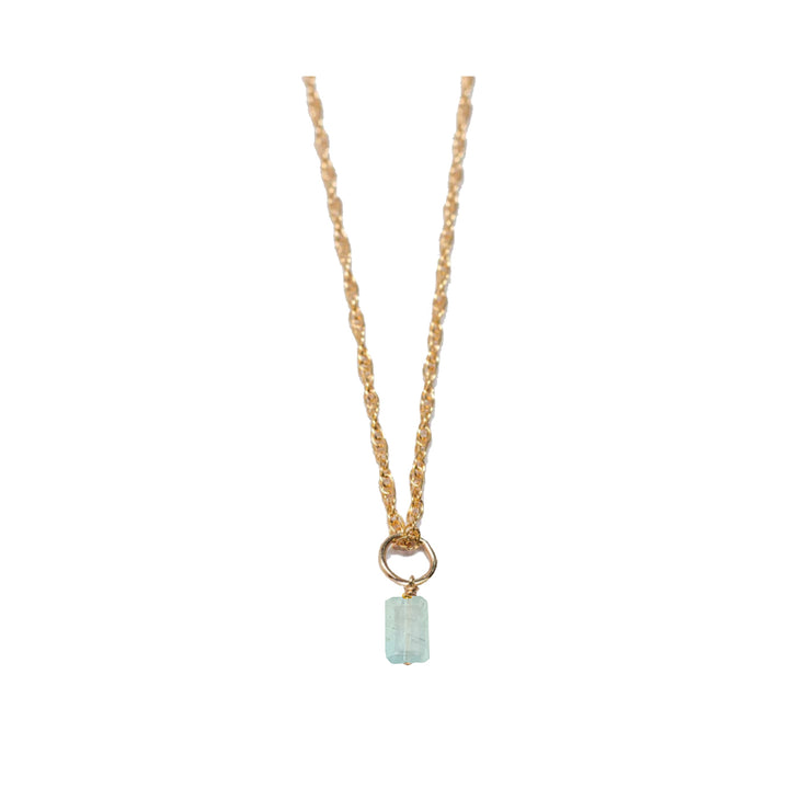 march - aquamarine - charm necklace