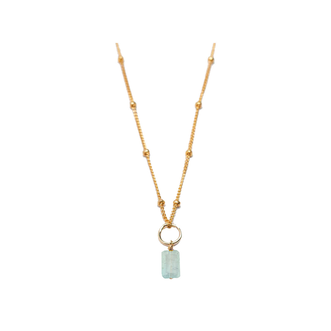 march - aquamarine - charm necklace