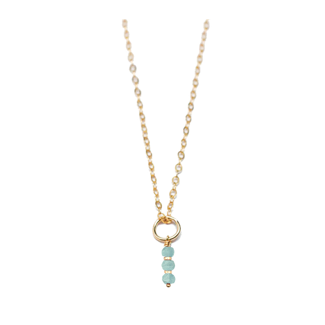 march - aquamarine - charm necklace