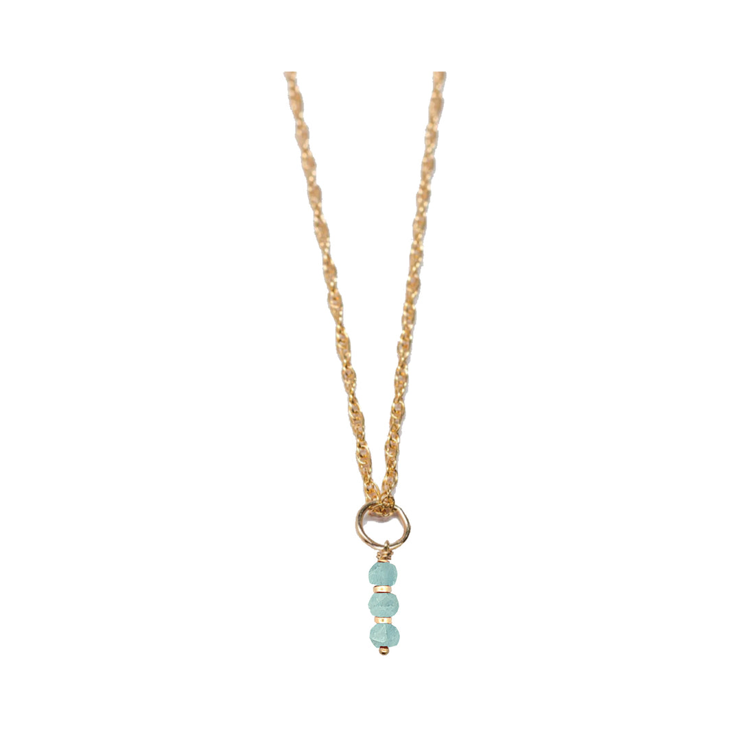 march - aquamarine - charm necklace
