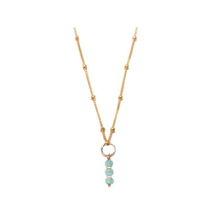 march - aquamarine - charm necklace