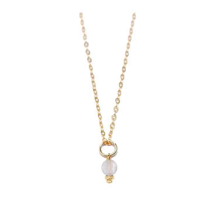 april - rock crystal - charm necklace