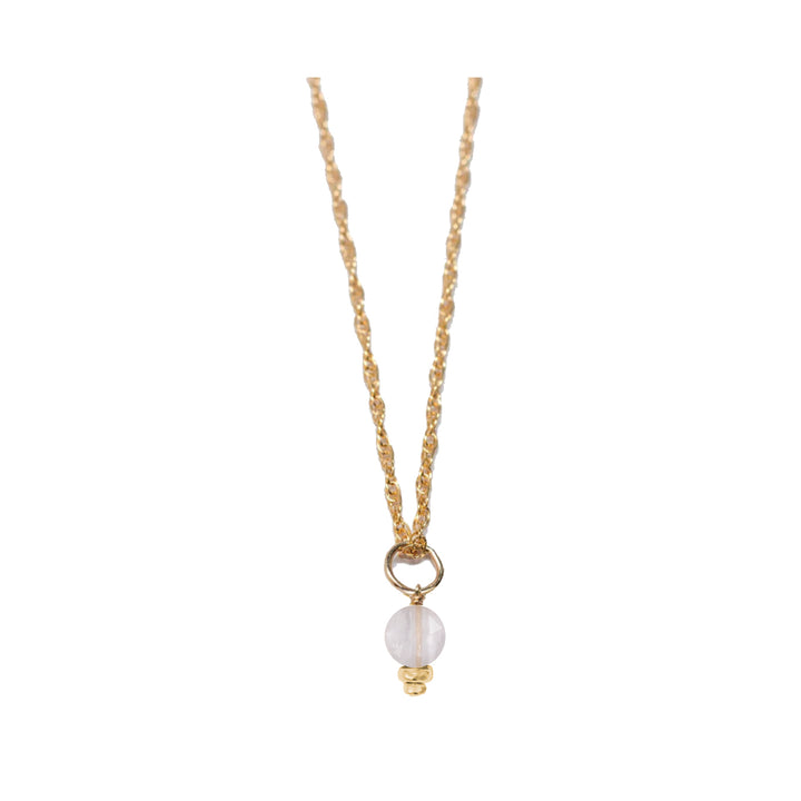 april - rock crystal - charm necklace