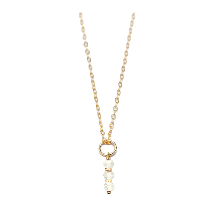 april - rock crystal - charm necklace
