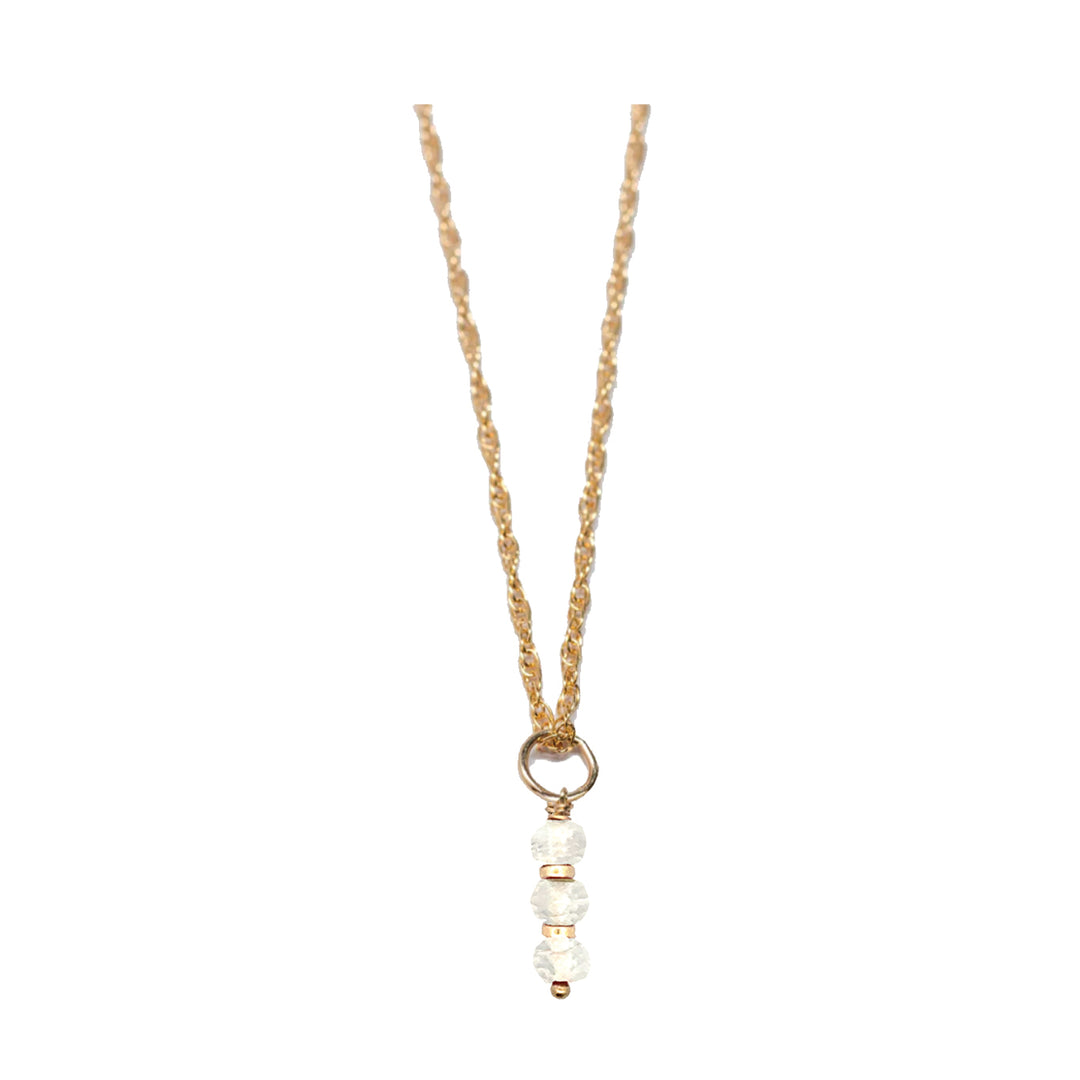 april - rock crystal - charm necklace