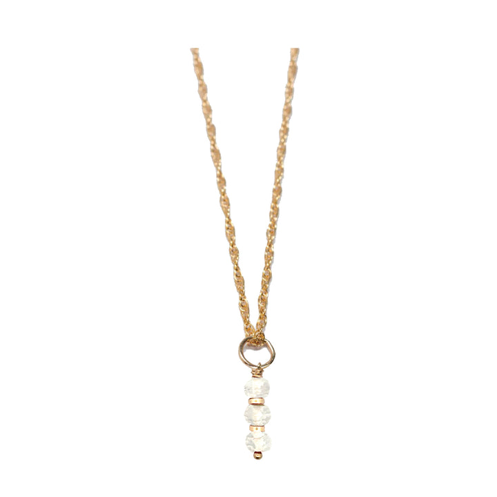 april - rock crystal - charm necklace