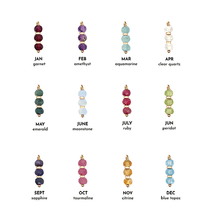 birthstone shimmer link bracelet
