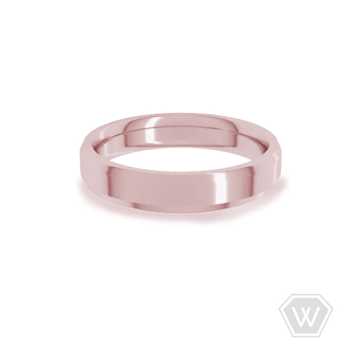 14K & 18K Beveled Edge Wedding Band - 4mm - workshopunderground.com