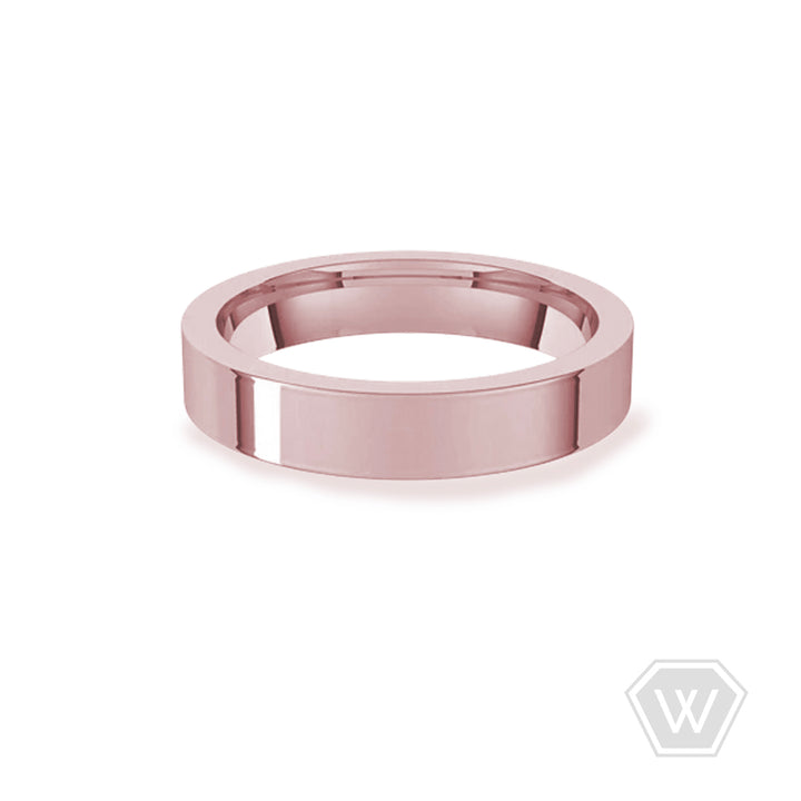 14K & 18K Flat Weddding Band - 4mm - workshopunderground.com