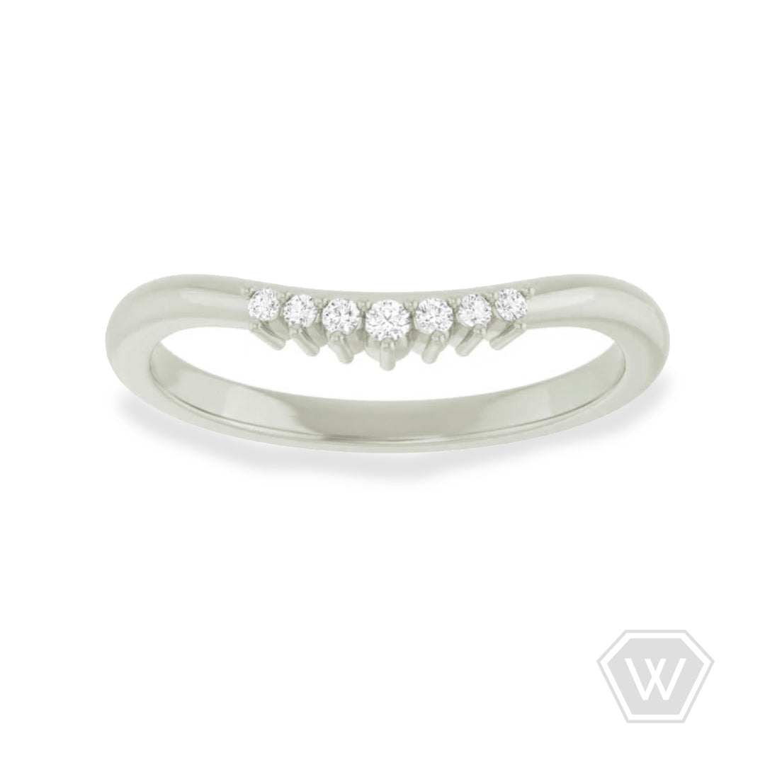 curved 7-diamond band - .06 ctw - workshopunderground.com