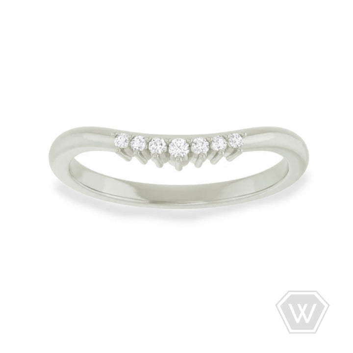 curved 7-diamond band - .06 ctw - workshopunderground.com