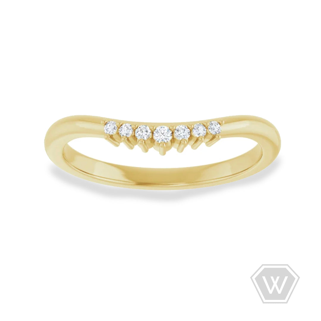 curved 7-diamond band - .06 ctw - workshopunderground.com