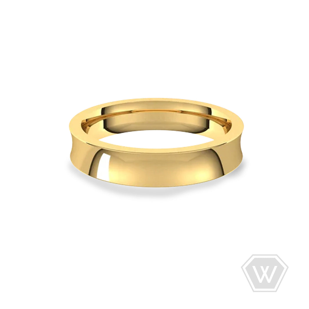 14K & 18K Concave Wedding Band - 4mm - workshopunderground.com
