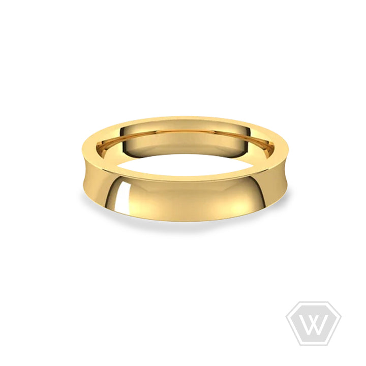 14K & 18K Concave Wedding Band - 4mm - workshopunderground.com