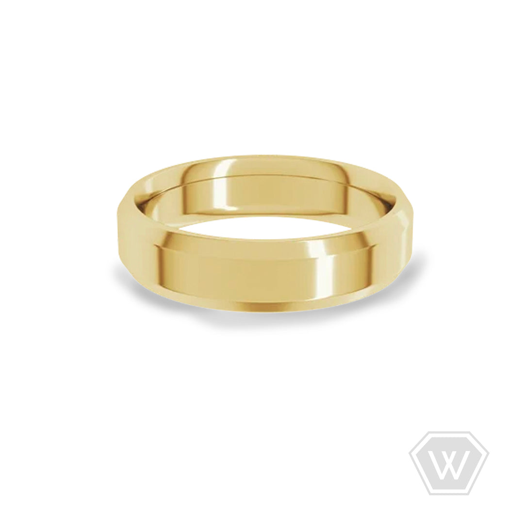 14K & 18K Beveled Edge Wedding Band - 5mm - workshopunderground.com