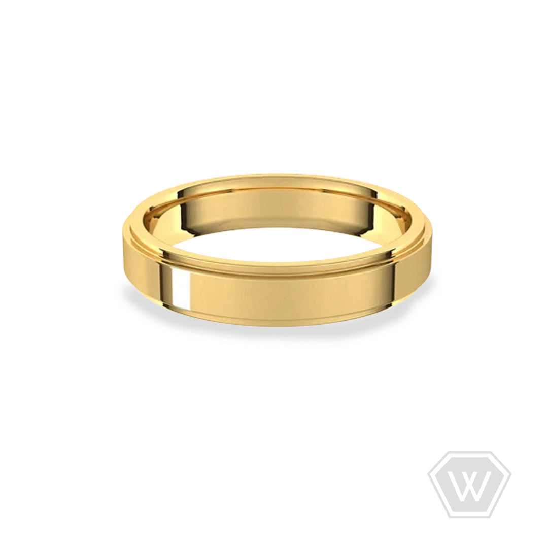 14K & 18K Stepped Edge Wedding Band - 4mm - workshopunderground.com