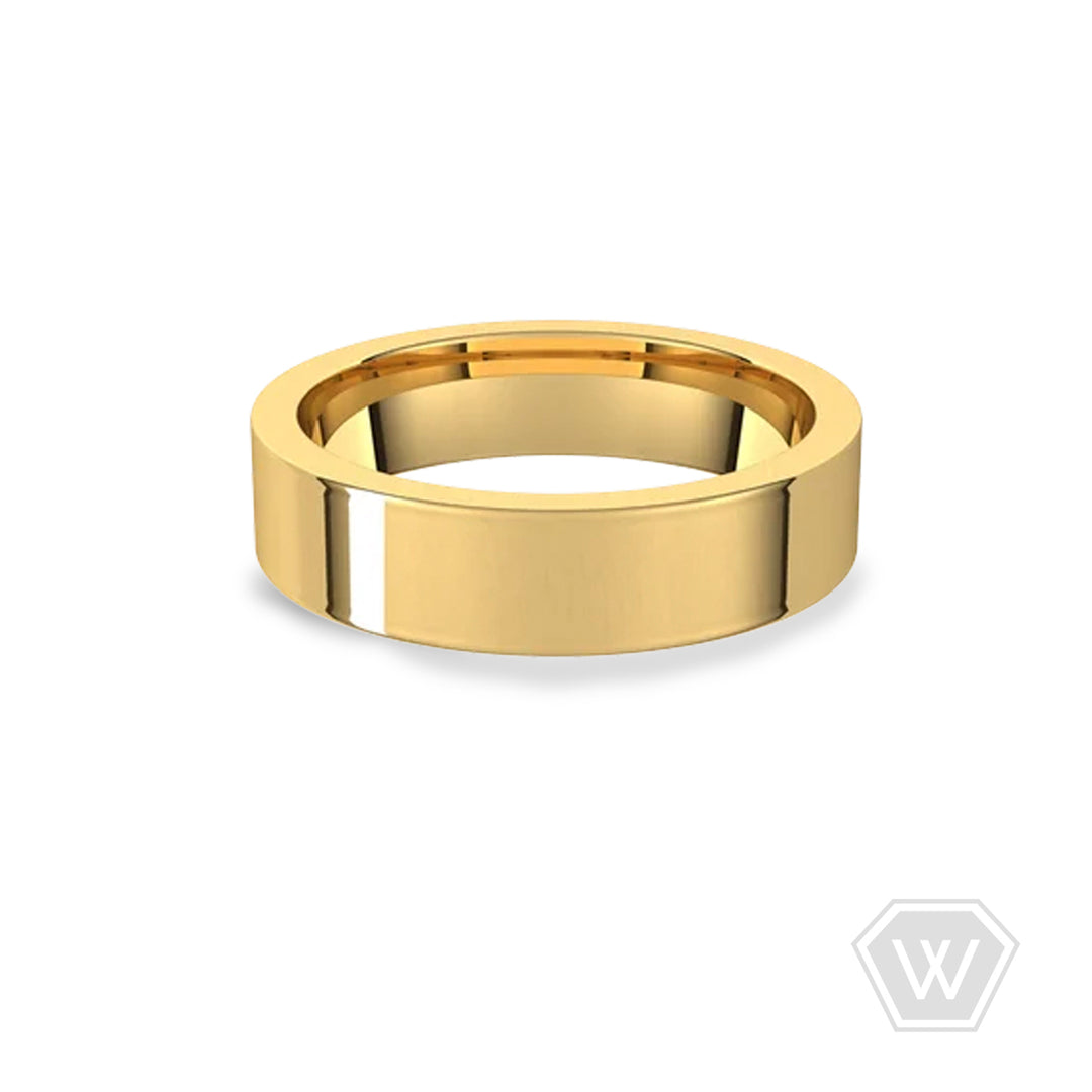 14K & 18K Flat Weddding Band - 5mm - workshopunderground.com