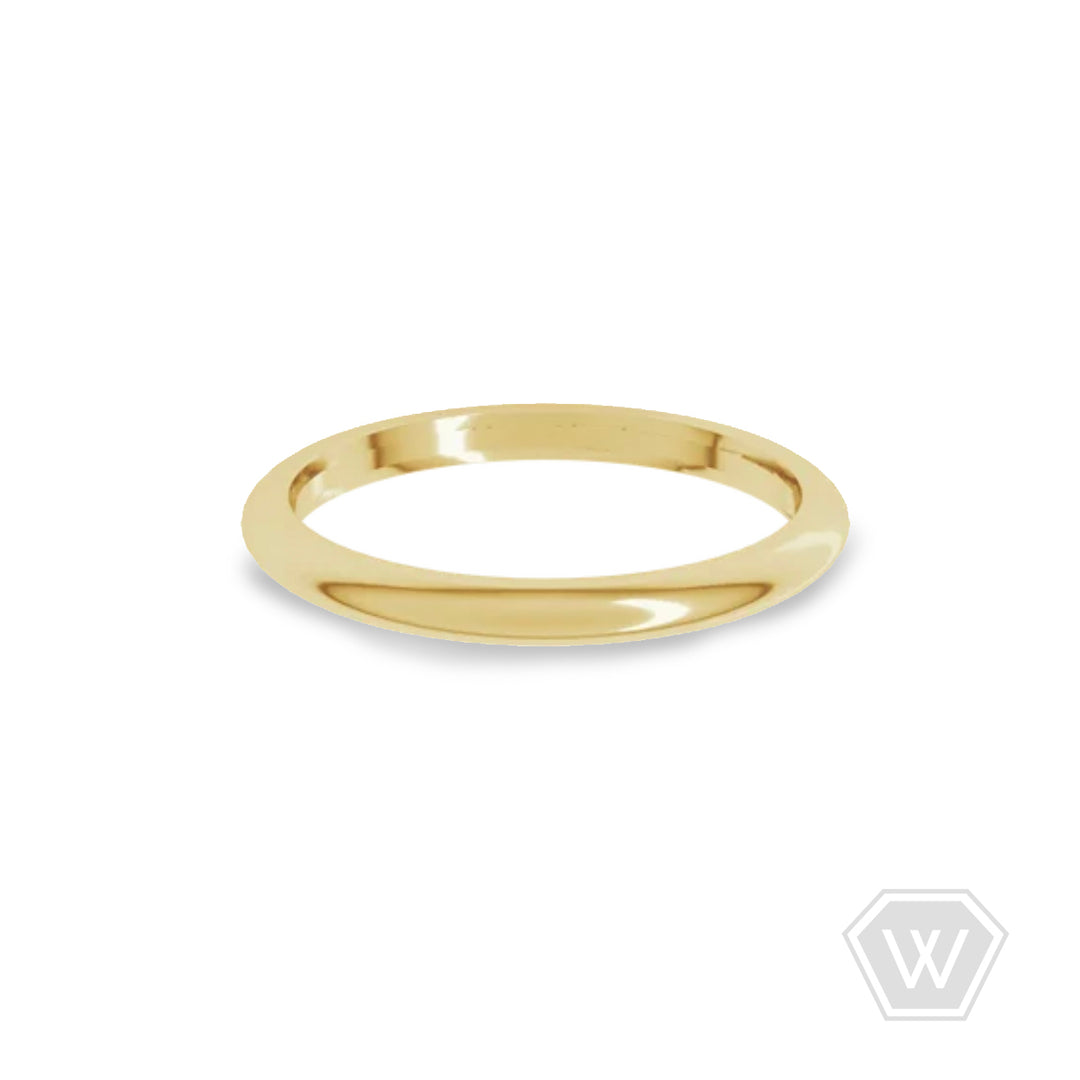14K & 18K Dome Wedding Band - 2mm - workshopunderground.com