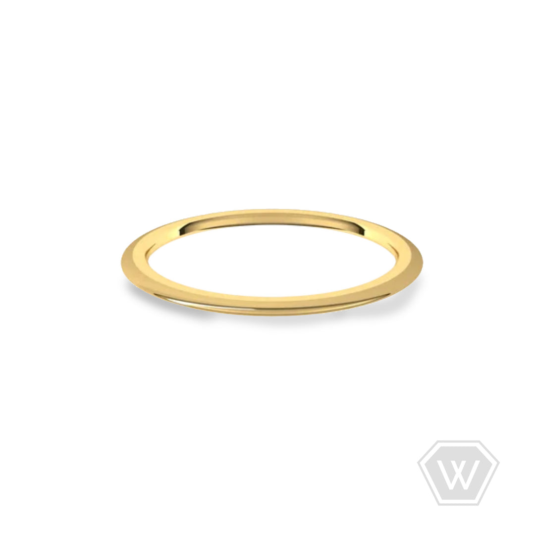 14K & 18K Dome Wedding Band - 1mm - workshopunderground.com