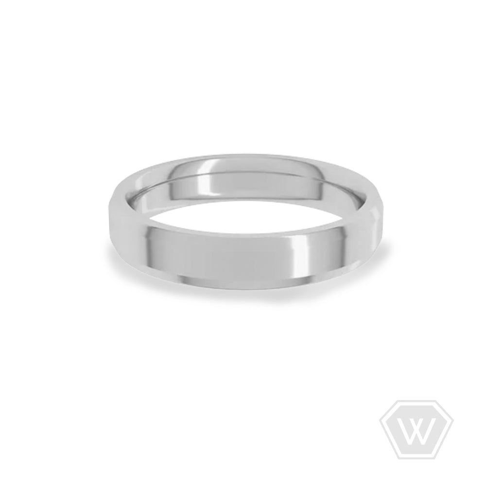 14K & 18K Beveled Edge Wedding Band - 4mm - workshopunderground.com