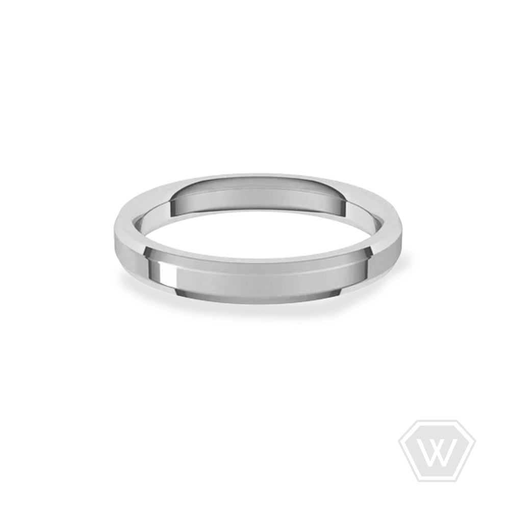14K & 18K Beveled Edge Wedding Band - 3mm - workshopunderground.com