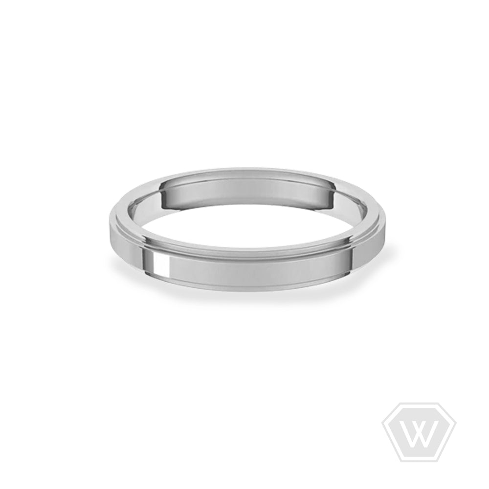 14K & 18K Stepped Edge Wedding Band - 3mm - workshopunderground.com