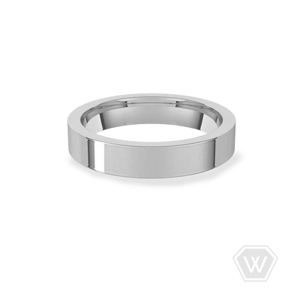 14K & 18K Flat Weddding Band - 4mm - workshopunderground.com
