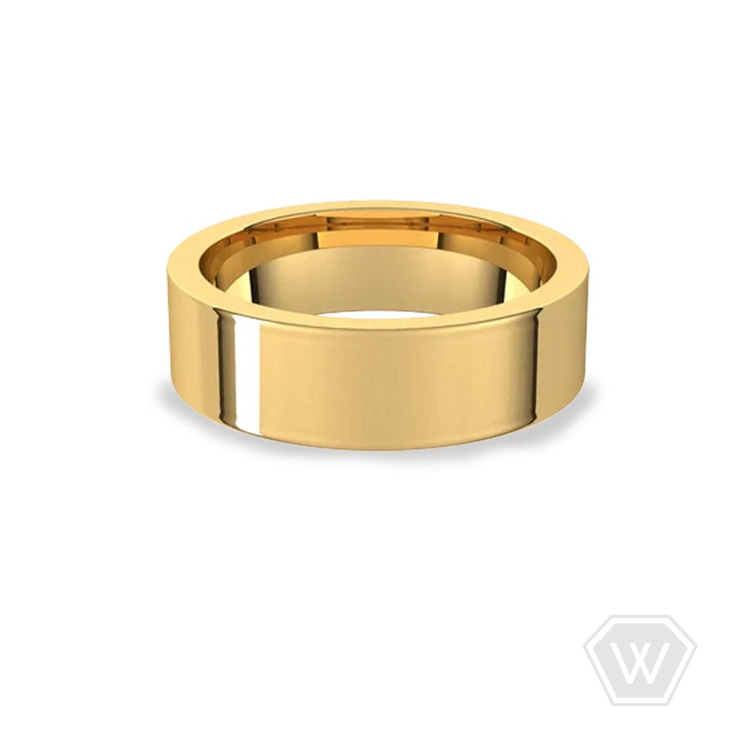 14K & 18K Flat Weddding Band - 6mm - workshopunderground.com