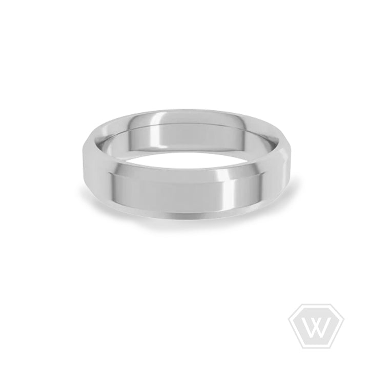 14K & 18K Beveled Edge Wedding Band - 5mm - workshopunderground.com
