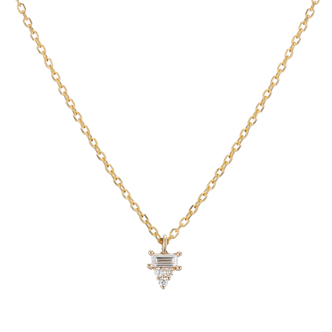jennie kwon diamond baguette cluster necklace - workshopunderground.com