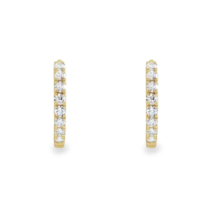 14K diamond huggies - workshopunderground.com