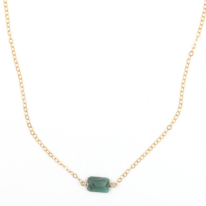 emerald east-west on classic cable necklace