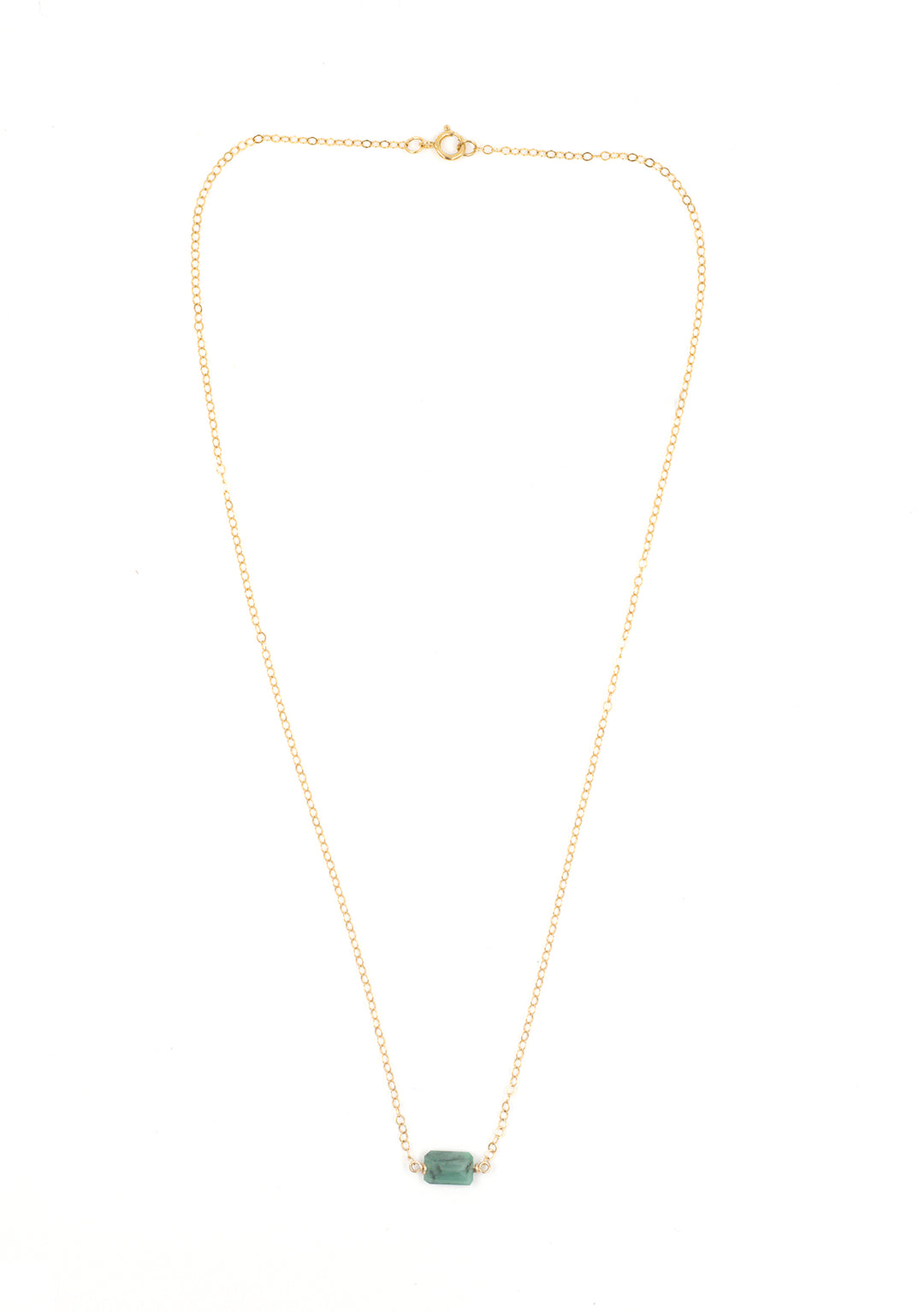 emerald east-west on classic cable necklace