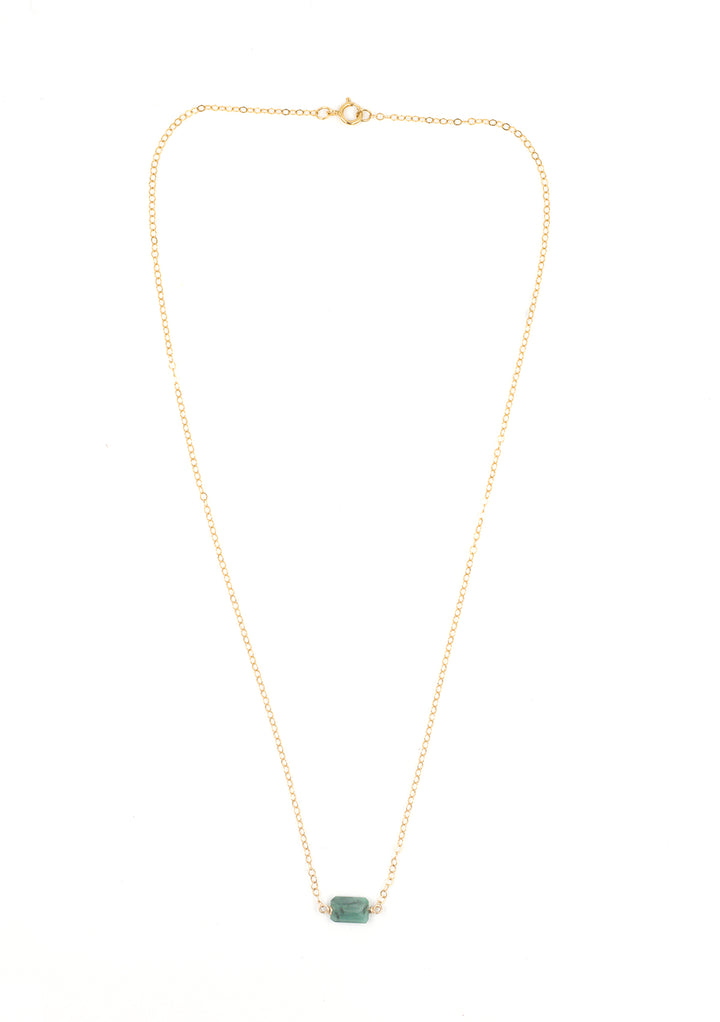 emerald east-west on classic cable necklace