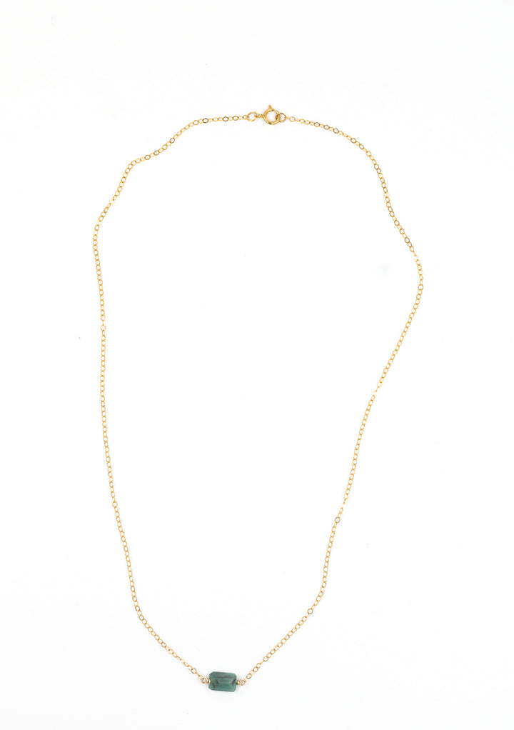 emerald east-west on classic cable necklace