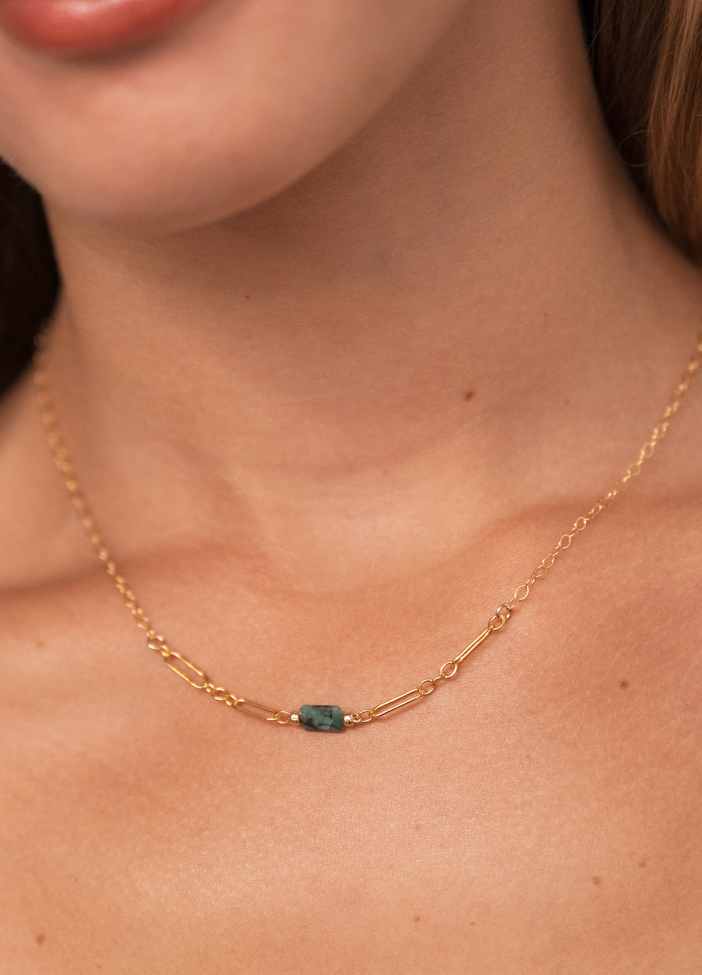 emerald rounded link necklace - Workshop Fine Jewelry