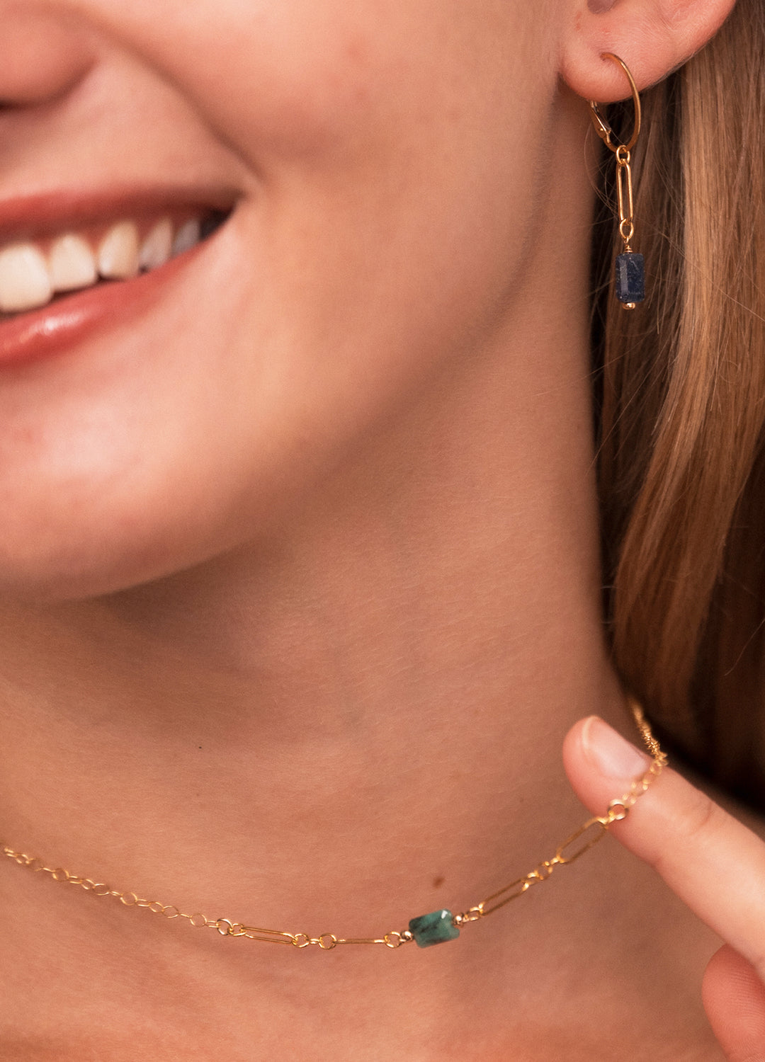 emerald rounded link necklace - Workshop Fine Jewelry