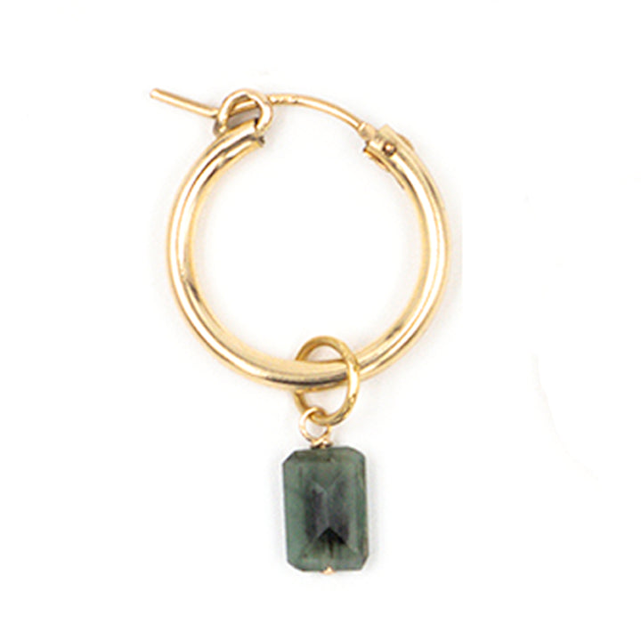 emerald drop hoop earrings