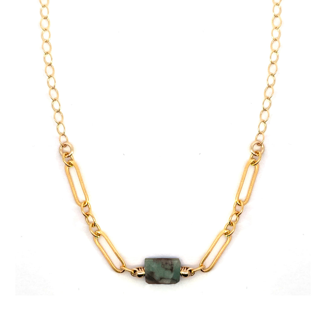 emerald rounded link necklace - Workshop Fine Jewelry