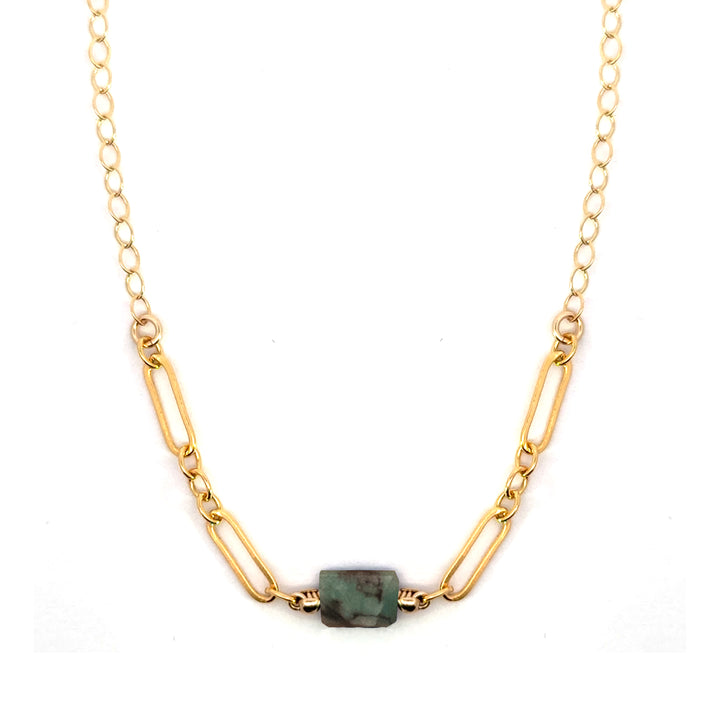 emerald rounded link necklace - Workshop Fine Jewelry