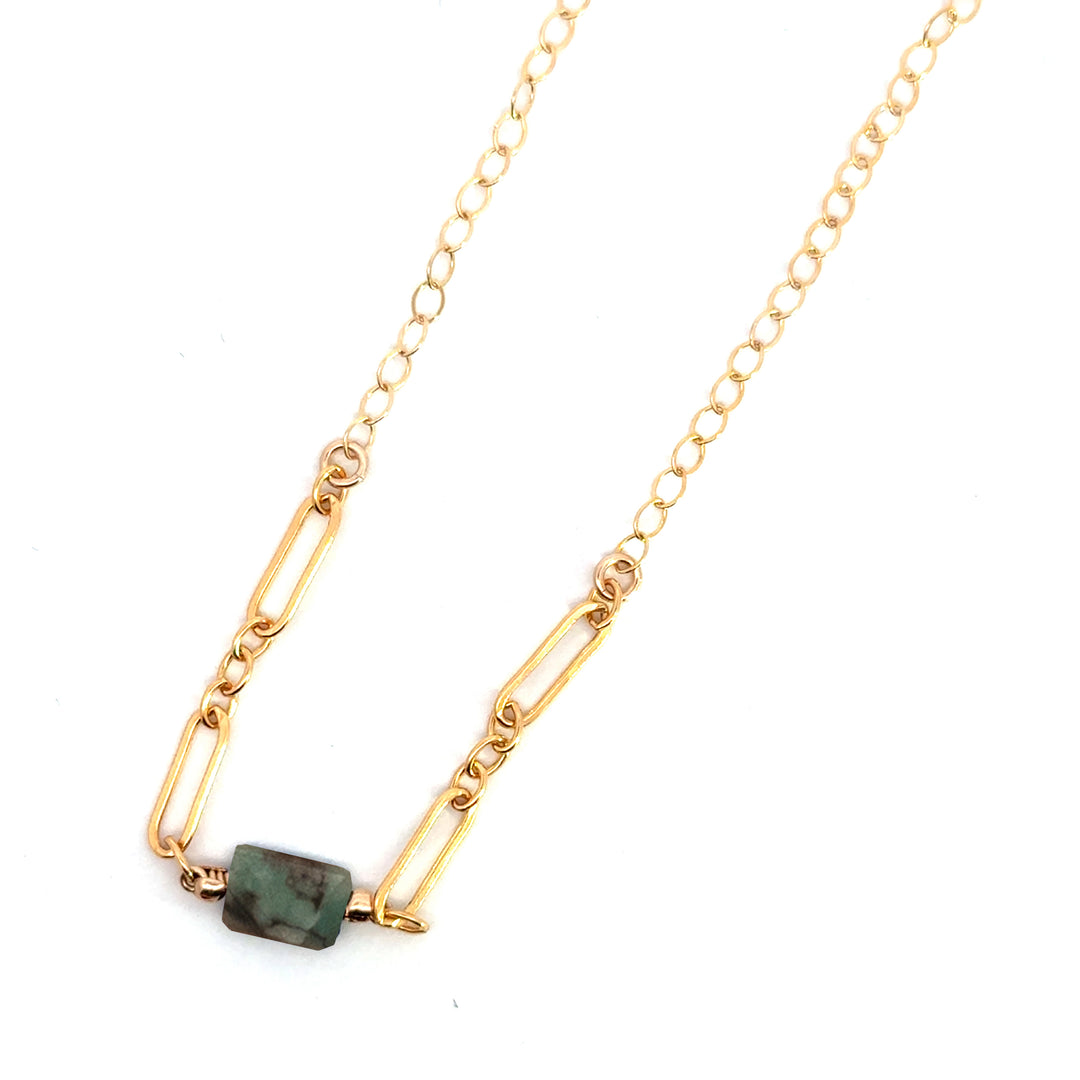 emerald rounded link necklace - Workshop Fine Jewelry