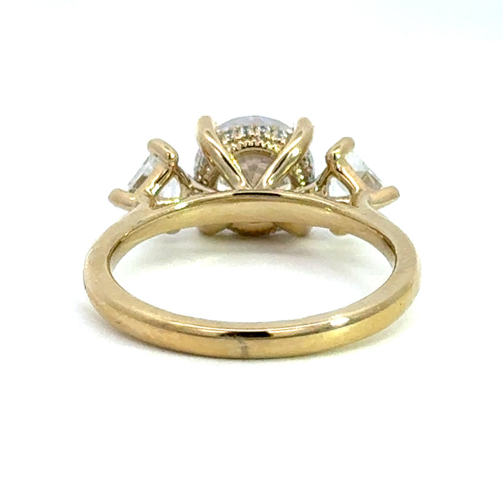 2.6 ctw round diamond three-stone trillion engagement ring