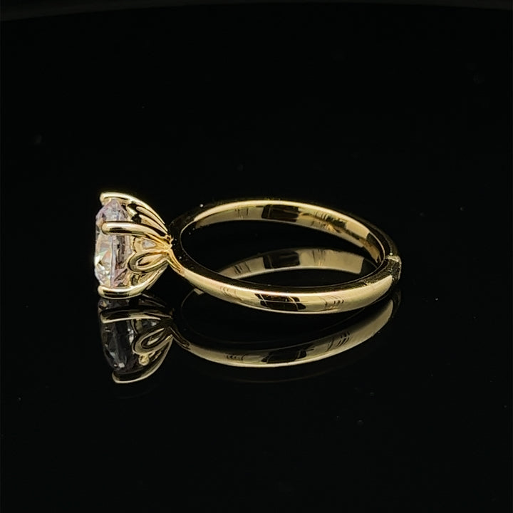 2 ctw floral solitaire round diamond engagement ring - workshopunderground.com