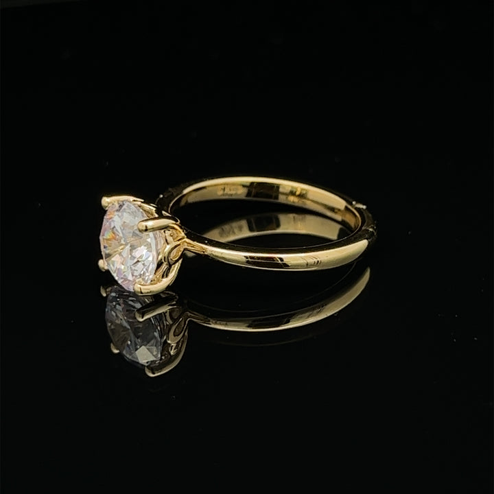 2 ctw floral solitaire round diamond engagement ring - workshopunderground.com