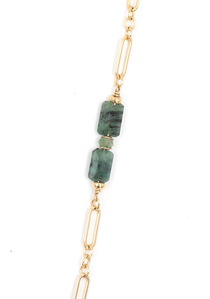 emerald five-station deco necklace