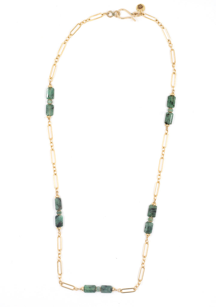 emerald five-station deco necklace