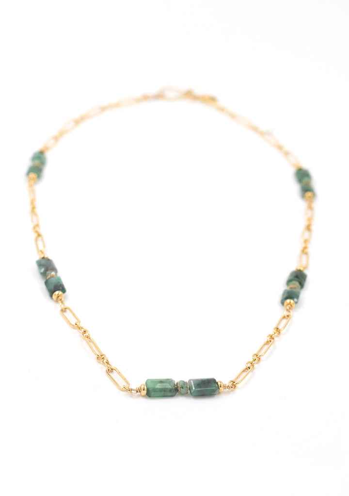 emerald five-station deco necklace